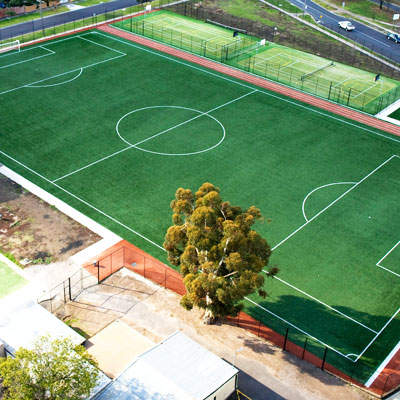 Artificial turf soccer pitch